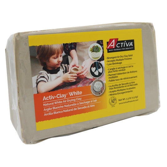 Activ-Clay™ Air Dry Clay, White, 3.3 lbs. - Loomini