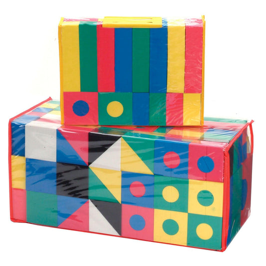 Activity Blocks, Assorted Primary Colors, Assorted Sizes, 152 Pieces - Loomini