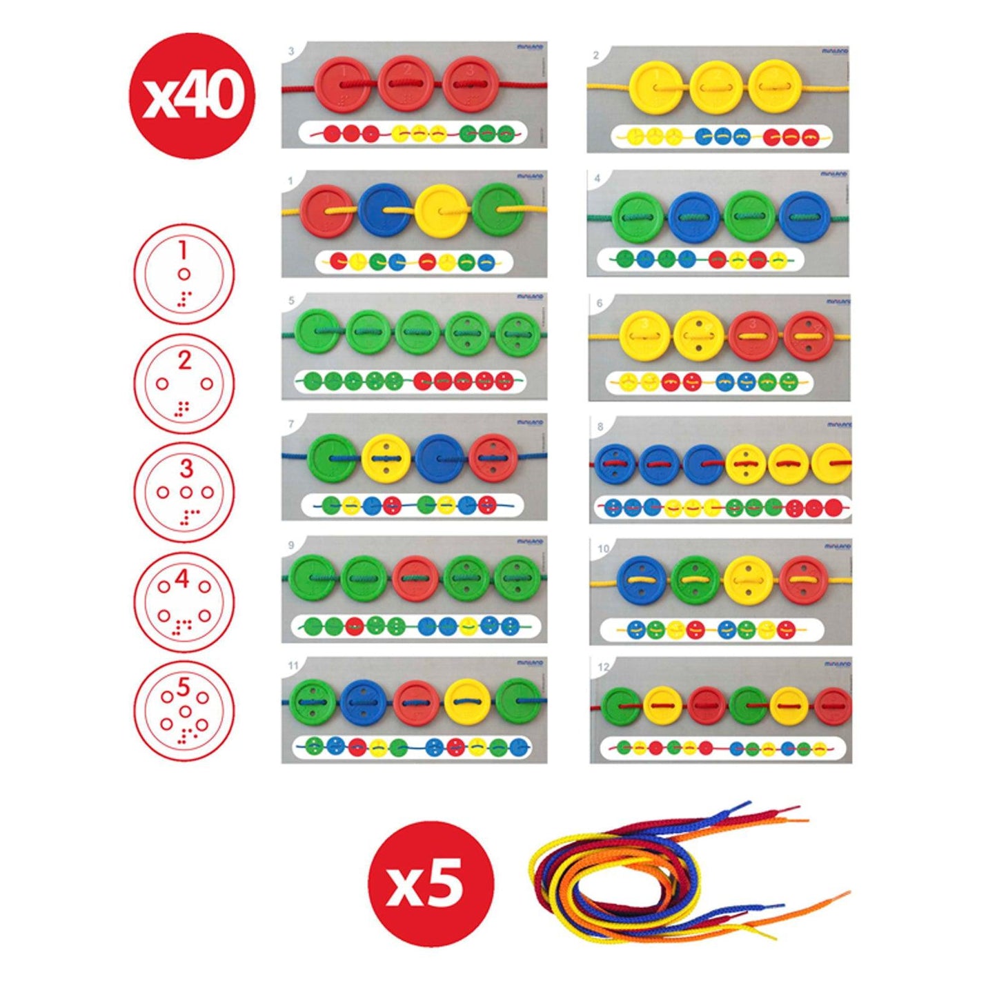 Activity Buttons, 57 Pieces - Loomini