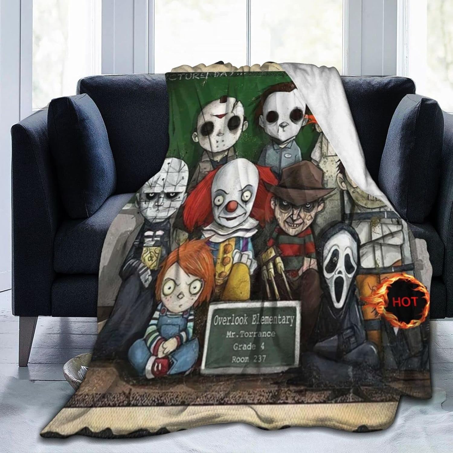 Horror Movie Throw Blanket 50"X40", Ultra-Soft Micro Fleece Blanket, Soft Cozy Blankets for Bed Couch Bed Sofa Living Room