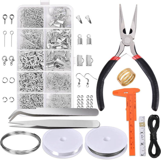 Jewelry Making Supplies Kit - Jewelry Repair Tool with Accessories Jewelry Pliers Jewelry Findings and Beading Wires for Adults and Beginners