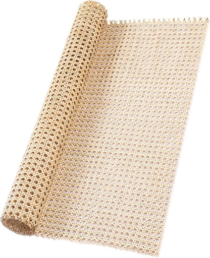 Cane Rattan Webbing Roll, 3.28Ft X 15.8Inch Woven Open Rattan Mesh Natural Rattan Webbing for Caning Projects Star Anise Wide Rattan for DIY Crafts Cabinet Chair Furniture