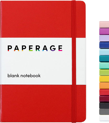 Blank Journal Notebook, (Red), 160 Pages, Medium 5.7 Inches X 8 Inches - 100 Gsm Thick Paper, Hardcover