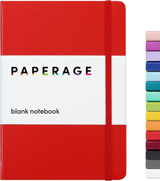 Blank Journal Notebook, (Red), 160 Pages, Medium 5.7 Inches X 8 Inches - 100 Gsm Thick Paper, Hardcover