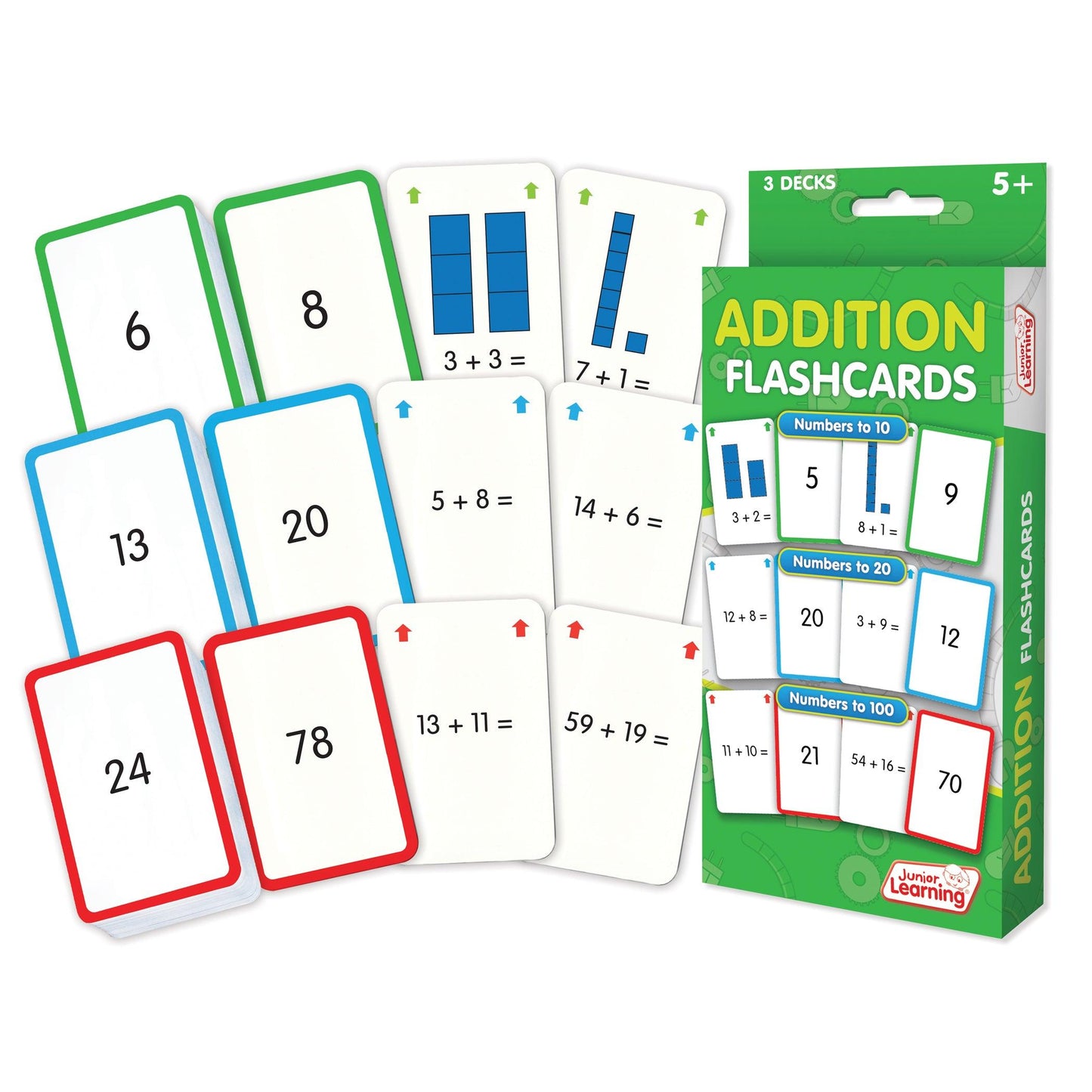 Addition Flashcards, 3 Sets Per Pack, 3 Packs - Loomini