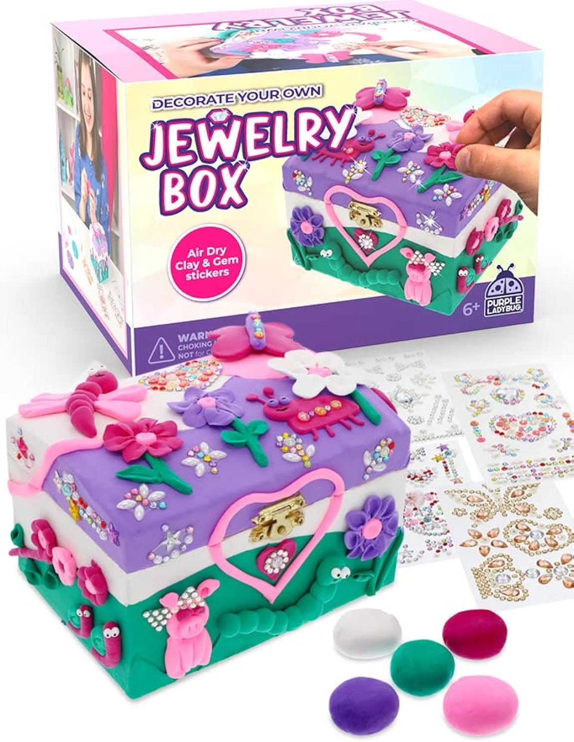 Design Your Own Jewelry Box Craft Kit - DIY Jewelry Box for Girls 8-12, & Fun Girls Arts & Crafts Age 6-8 & up - Great Birthday & Christmas Gifts for Girls 8-10 Years Old