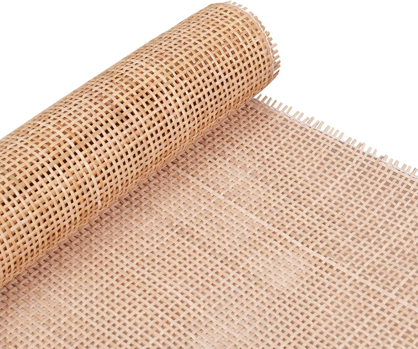 24" Width Natural Square Cane Webbing 5Feet, Rattan Webbing Roll for Caning Projects, Woven Open Mesh Cane for Furniture, Chair, Cabinet, Ceiling, Bed