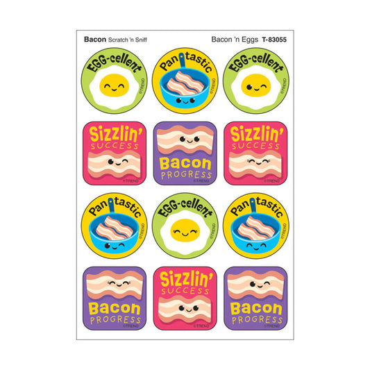 Bacon 'n Eggs, Bacon Scent Scratch 'n Sniff Stinky Stickers®, Pack of 48