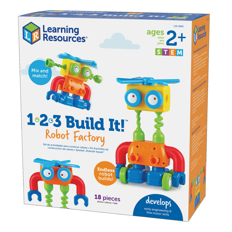 1-2-3 Build It!™ Robot Factory, 18 Pieces