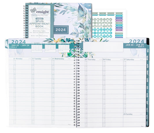 2024 Appointment Book & Planner    8.5 x 11 inches Large Tabbed Daily Hourly