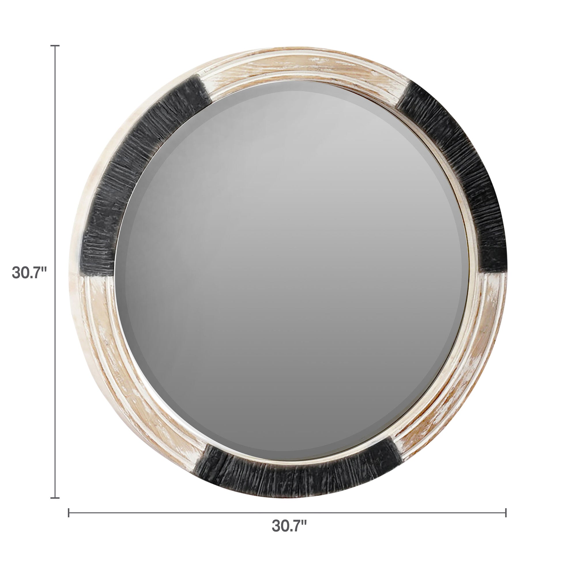 Chadwick 30" round Wood Mirror