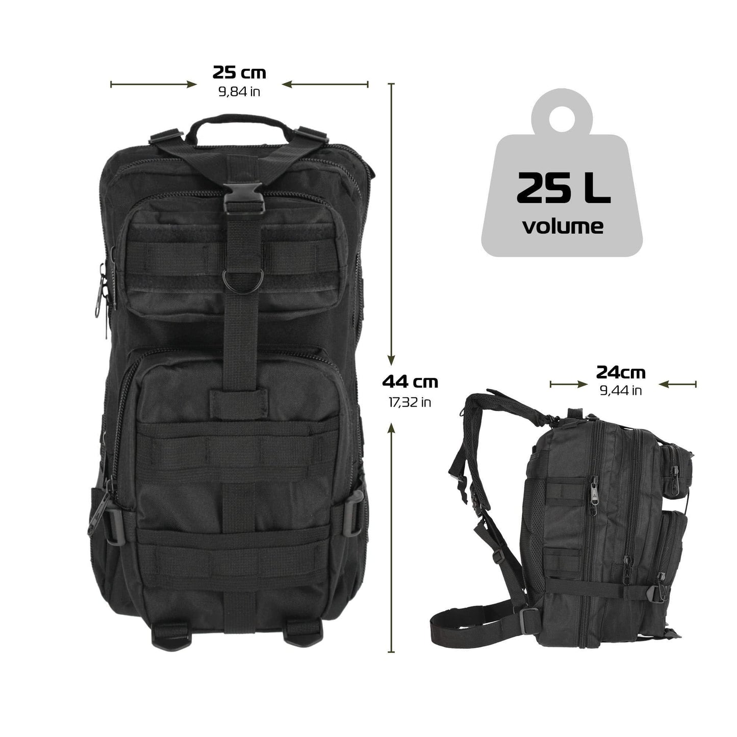 Military Tactical Backpacks Molle System (Black)