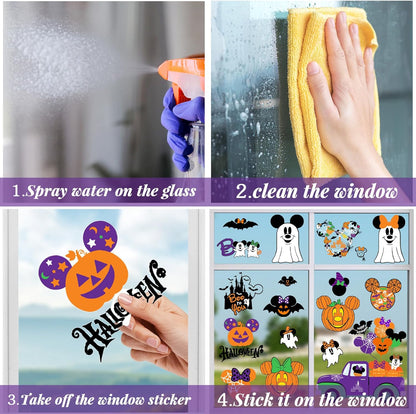 Christmas Window Clings,Merry Christmas Supplies 9Pcs Window Stickers Removable Christmas Decor for Glass Windows Winter Xmas Holiday