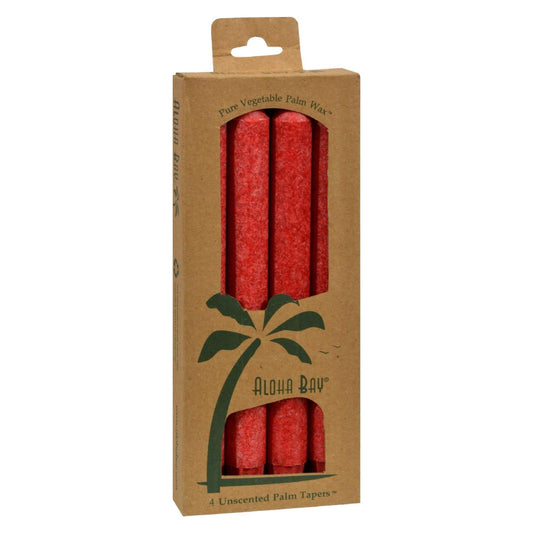 Aloha Bay - Palm Tapers - Red - 4 Candles - Loomini