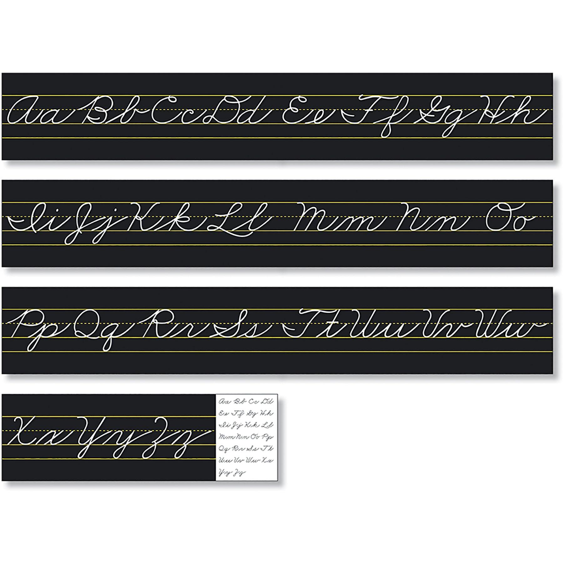 Alphabet Lines Black Traditional Cursive, Pack of 2 - Loomini