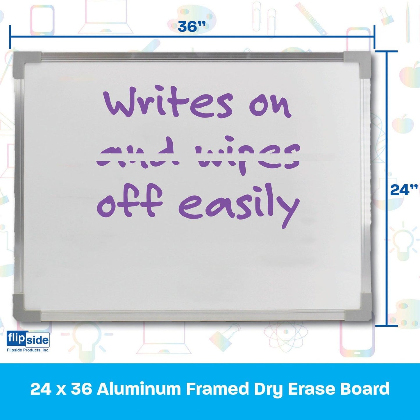 Aluminum Framed Dry Erase Board, 24" x 36" - Loomini