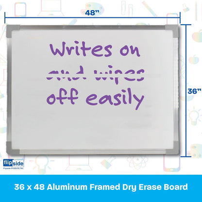 Aluminum Framed Dry Erase Board 36" x 48" - Loomini
