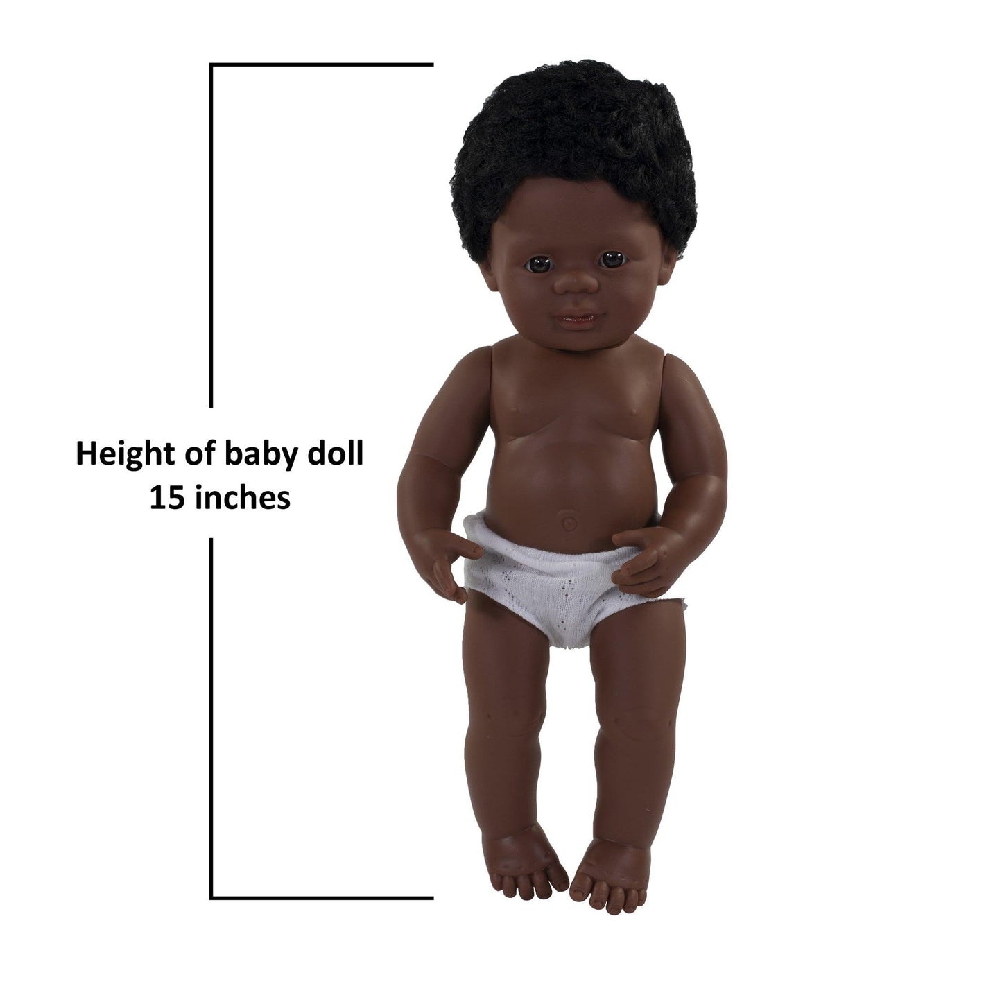 Anatomically Correct 15" Baby Doll, African-American Boy - Loomini