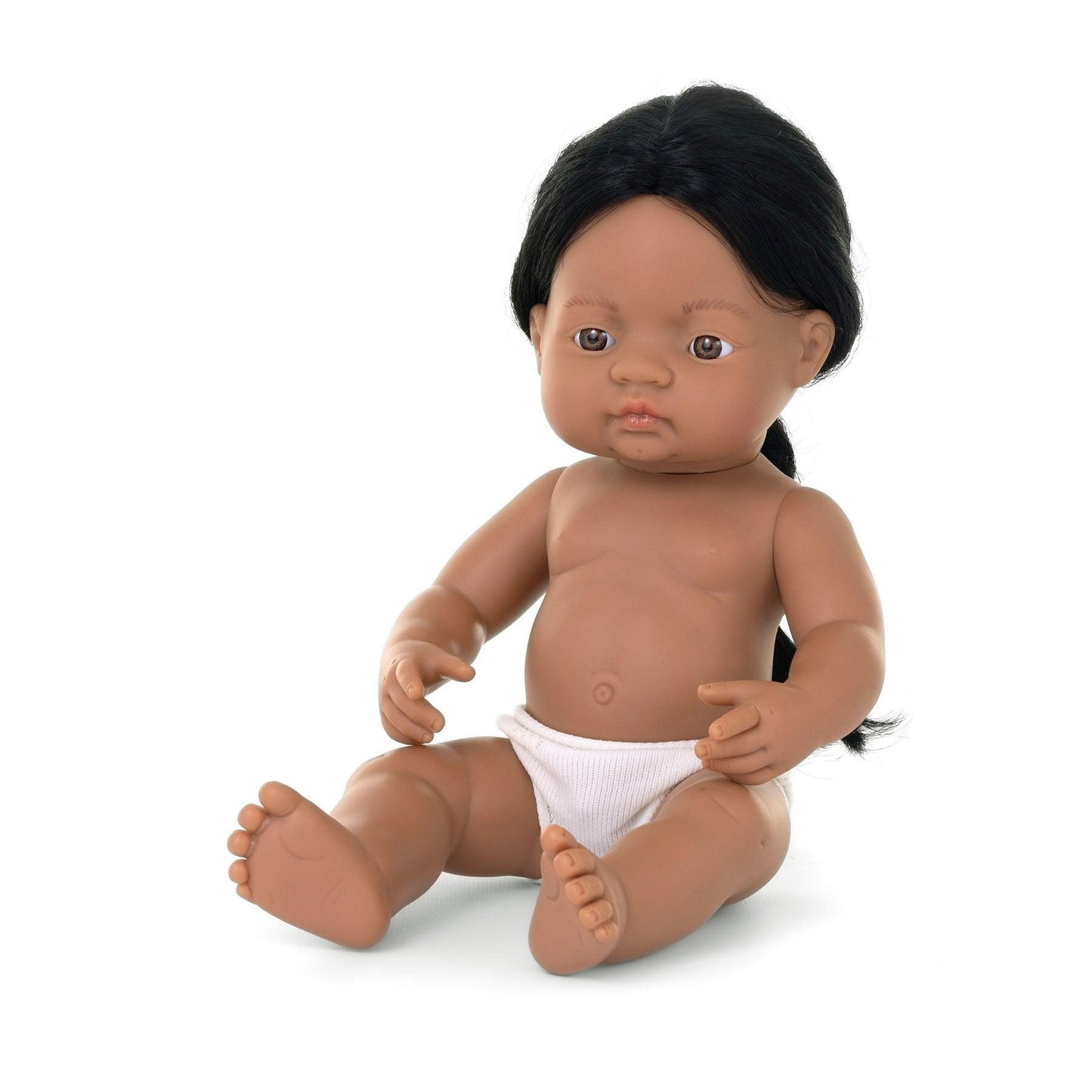 Anatomically Correct 15" Baby Doll, Native American Boy - Loomini