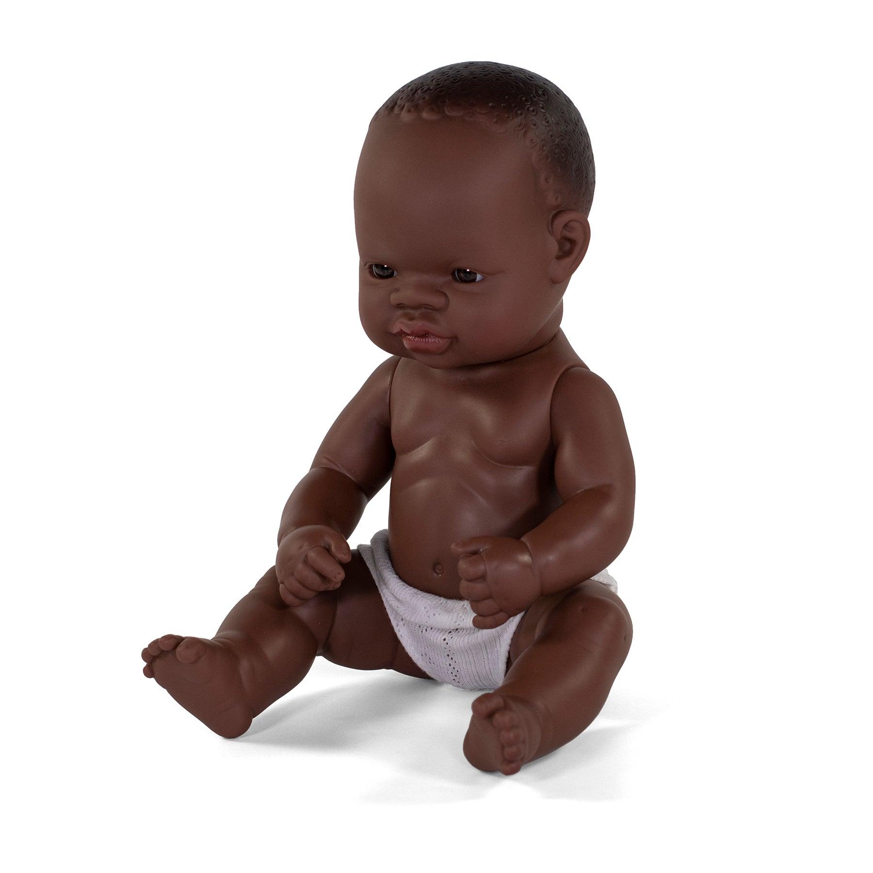 Anatomically Correct Newborn Doll, 12-5/8", African Girl - Loomini