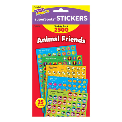 Animal Friends superSpots® Stickers Variety Pack, 2500 Per Pack, 3 Packs - Loomini