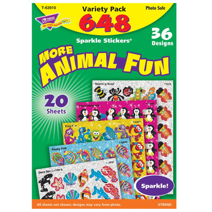 Animal Fun Sparkle Stickers® Variety Pack, 648 Per Pack, 2 Packs - Loomini