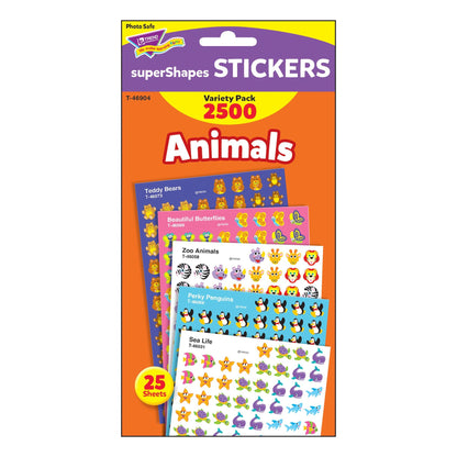 Animals superShapes Stickers Variety Pack, 2500 Per Pack, 3 Packs - Loomini