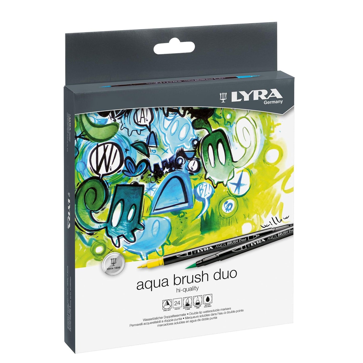 Aqua Brush Duo Art Markers, 24 Colors - Loomini
