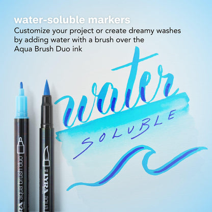 Aqua Brush Duo Art Markers, 24 Colors - Loomini