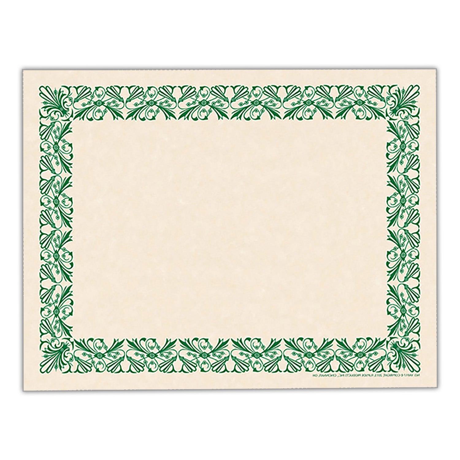 Art Deco Set -Green Border Paper, Plain Folders, Gold Seals - Loomini