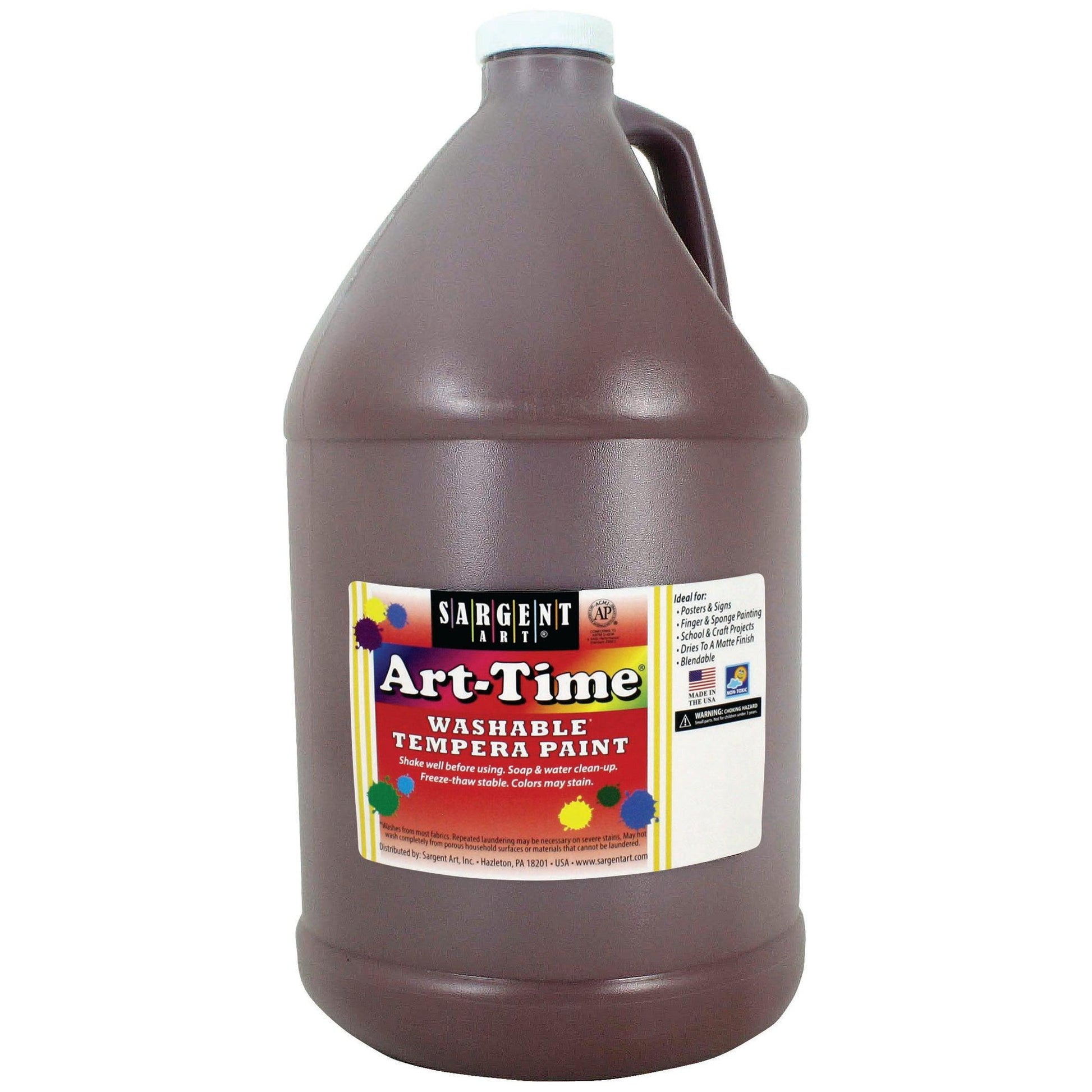 Art-Time® Washable Tempera Paint, Brown, Gallon - Loomini