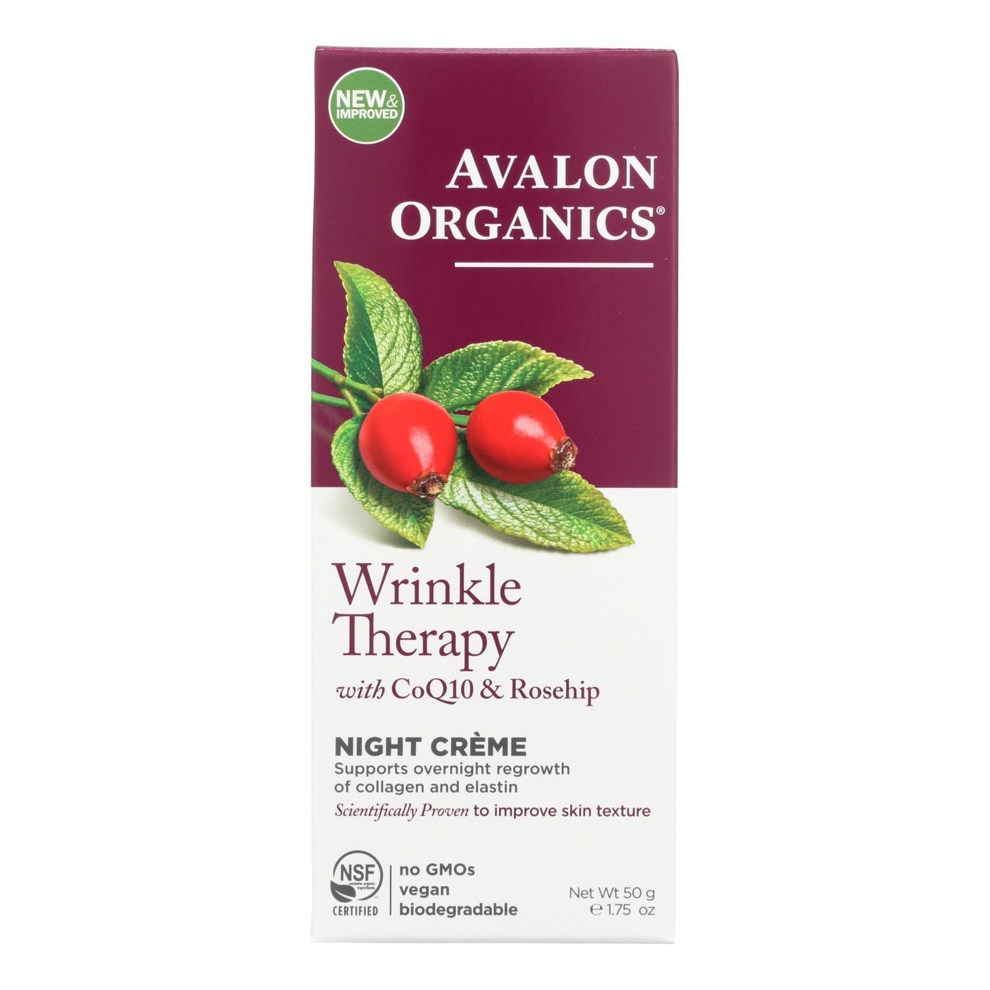 Avalon Organics Coq10 Wrinkle Defense Night Creme - 1.75 Fl Oz - Loomini