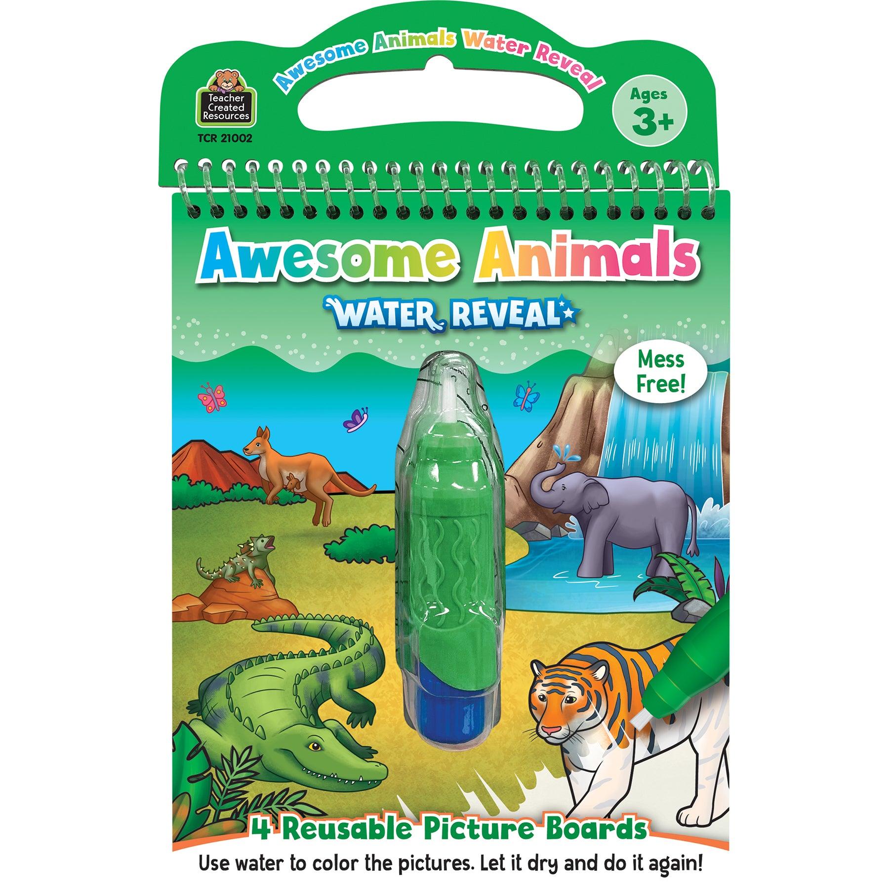 Awesome Animals Water Reveal Book, 6 Sets - Loomini