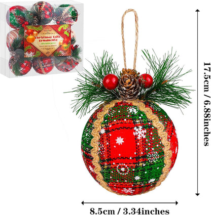 9 Pieces Christmas Ball Ornaments Christmas Tree Hanging Baubles Rustic Ornaments Shatterproof Christmas Tree Ornaments for Christmas Decorations