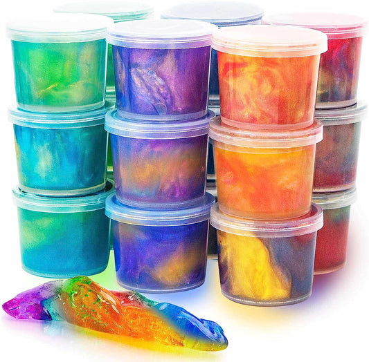 24 Pack Mini Slime, Galaxy Slime Party Favors, Stretchy Slime Kit for Classroom Prizes, Christmas Stocking Stuffers, Goodie Bag Stuffers for Kids Boys Girls 5-12.