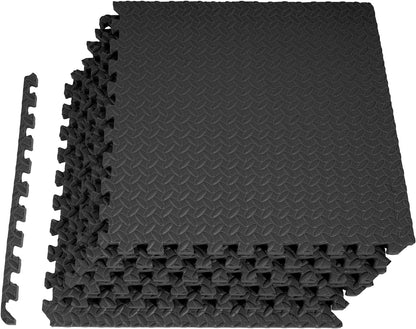 Puzzle Exercise Mat with EVA Foam Interlocking Tiles for MMA, Exercise, Gymnastics and Home Gym Protective Flooring, Multiple Sizes