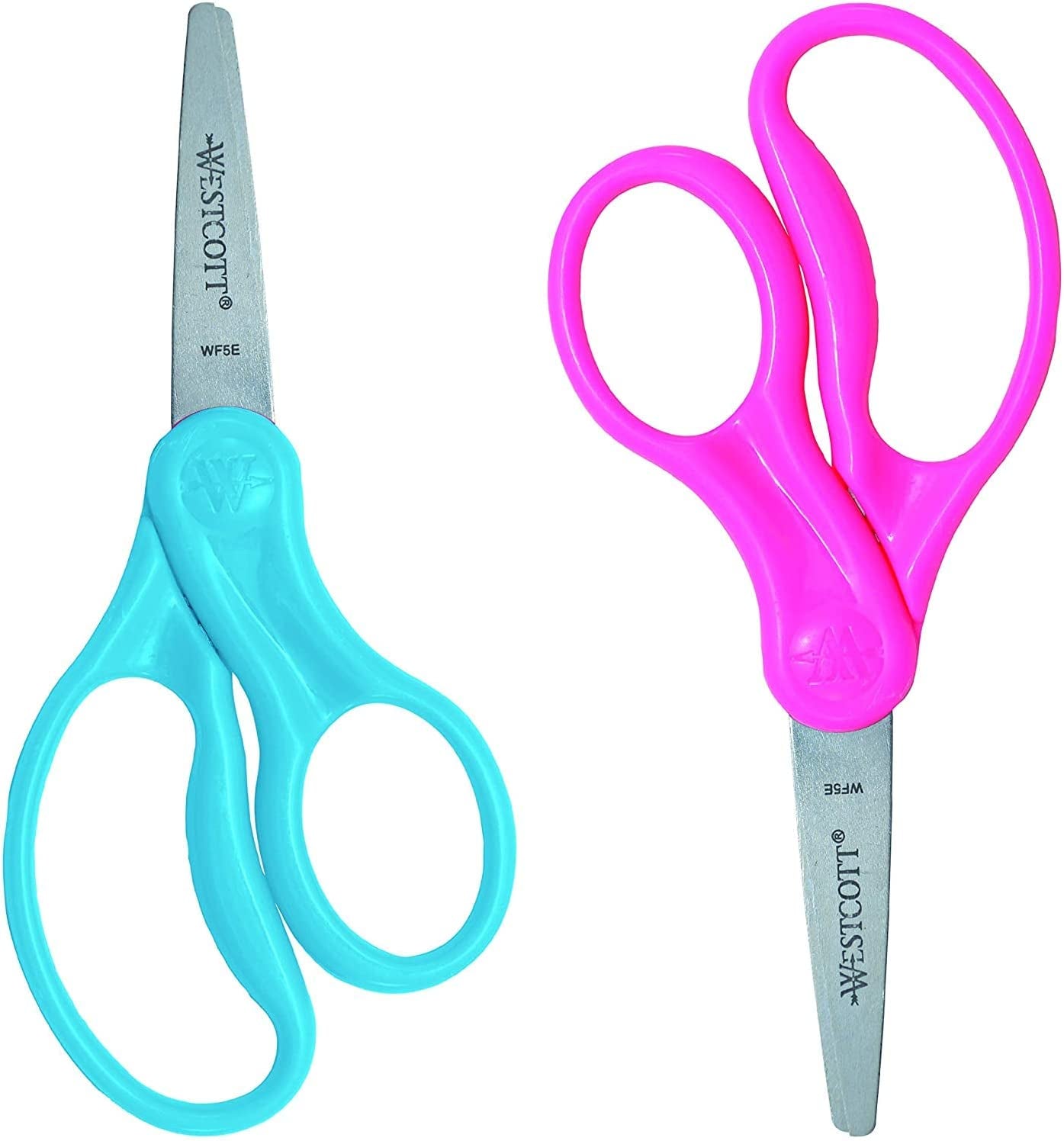 13168 Right- and Left-Handed Scissors, Kids' Scissors, Ages 4-8, 5-Inch Blunt Tip, Assorted, 2 Count (Pack of 1)