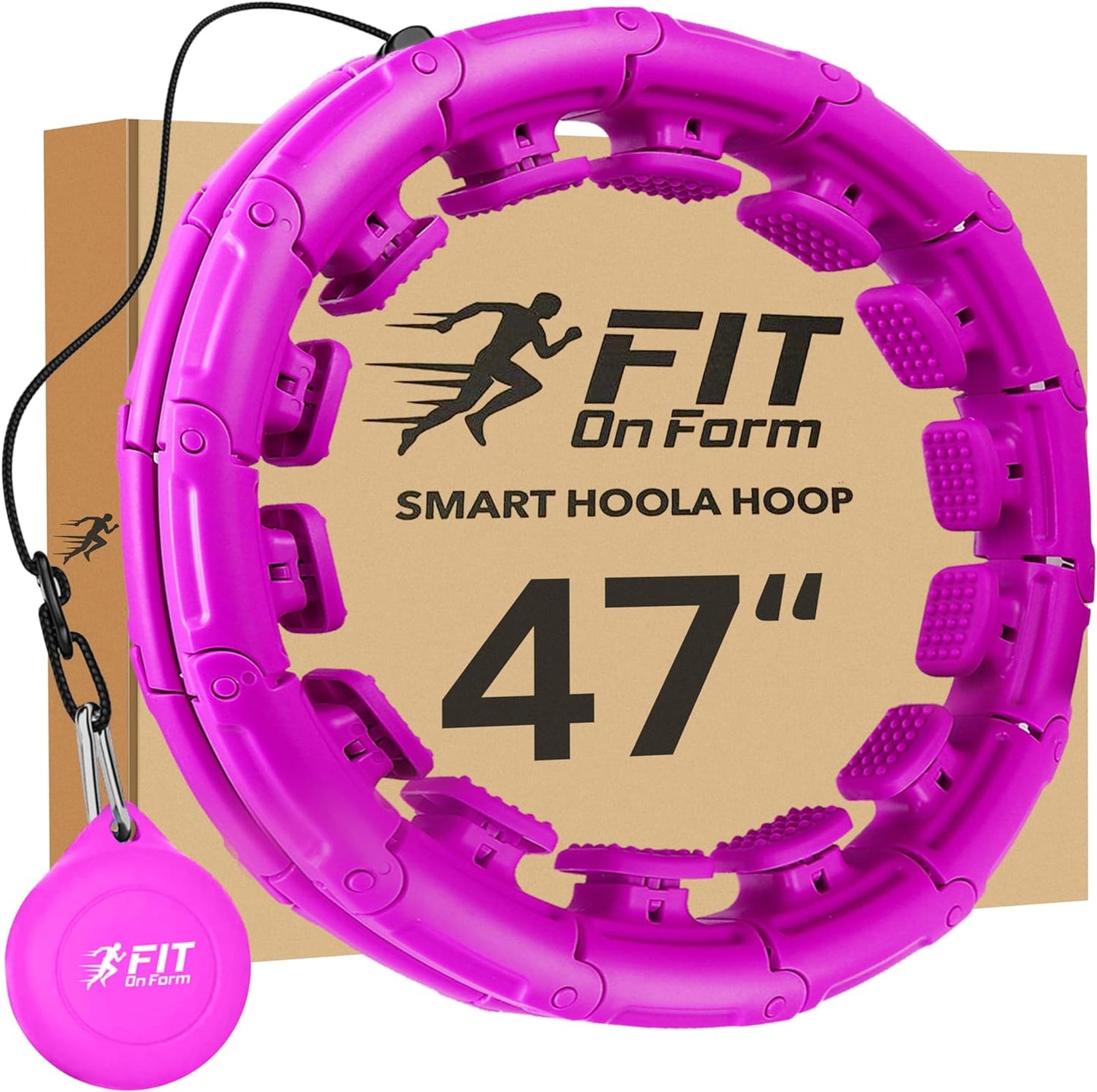 Infinity Weighted Hula Fit Hoop for Adult Weight Loss, 2 in 1 Smart Fitness Exercise Hoop for Women Abs Workout,  24/28/32 Detachable Knots