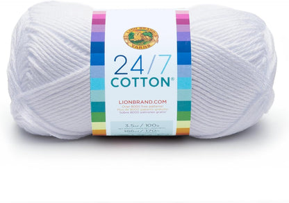 (1 Skein) 24/7 Cotton® Yarn, White