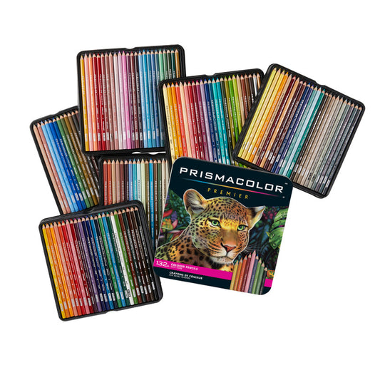 Premier Colored Pencils Tin, Soft Core, Assorted, 132 Count