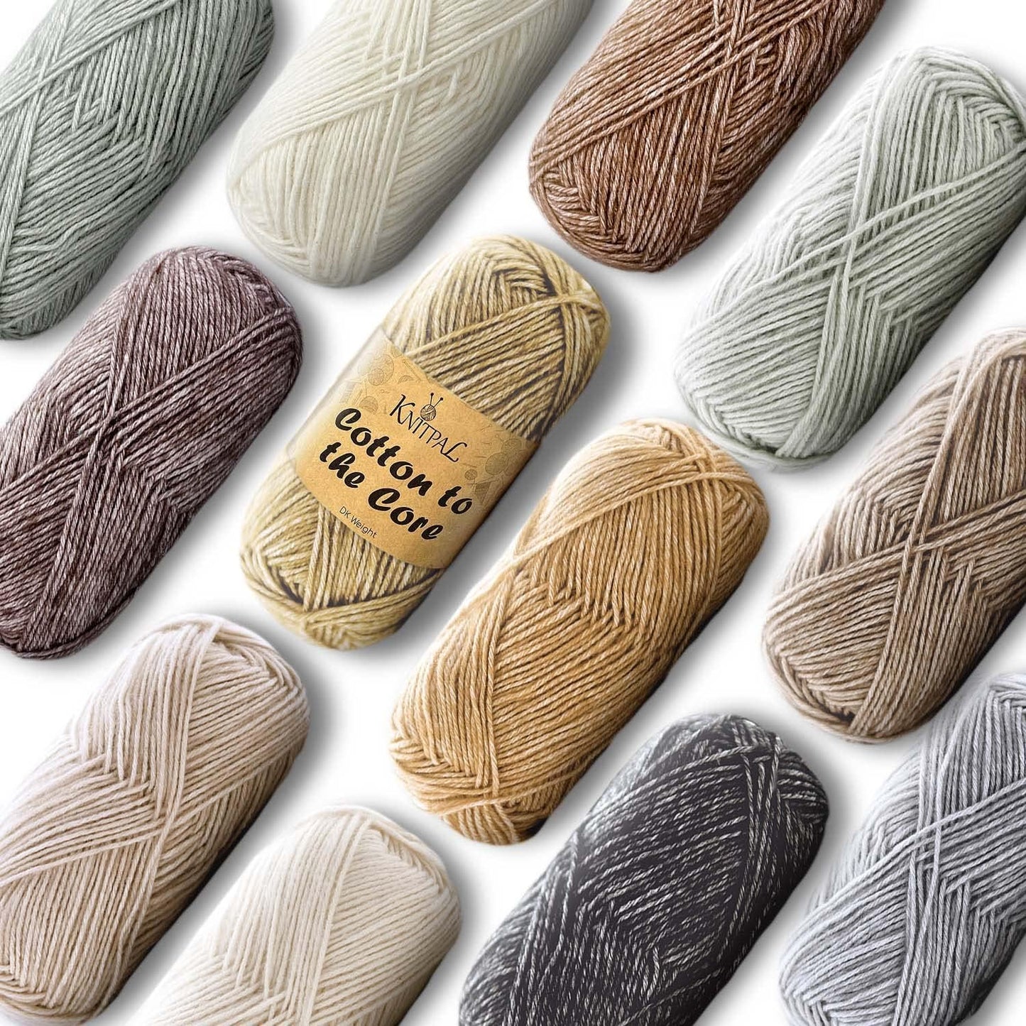 Cotton to the Core Soft Cotton Yarn for Crocheting, 78% Cotton and 22% Acrylic - Soft Baby Yarn for Crocheting - 3 DK Weight Cotton Yarn for Knitting - 6 Skeins, 852Yds/300G (Almond Tan)