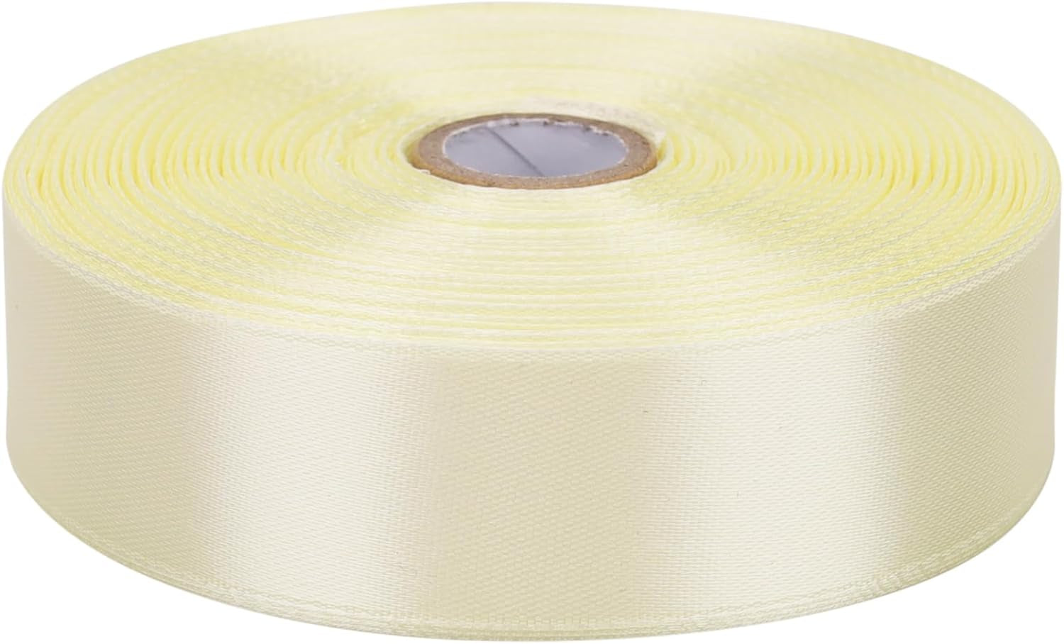 Satin Ribbon 50 Yards Solid Fabric Ribbons Roll for Wedding Invitations, Bridal Bouquets, Sewing, Party Decorations, Gift Wrapping and More (Rice White, 1 Inch)