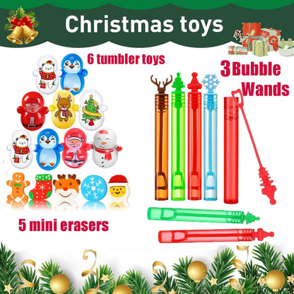 122 Pcs Christmas Party Favors for Kids, Pop It Fidget Toys, Treasure Box Toys, Classroom Prizes, Xmas Stocking Stuffers, Pinata Filler Goodie Bag Stuffers, Treasure Chest