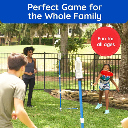 Yard Games for Adults and Kids - Outdoor Polish Horseshoes Game Set for Backyard and Lawn with Frisbee, Bottle Stands, Poles and Storage Bag﻿, Easter Basket Stuffers Gifts for Kids.