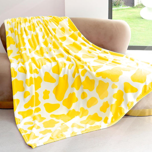 Yellow Fleece Blanket Twin Size Lightweight Fuzzy Soft Bed Blanket 60X80 Inch Light Yellow Twin Blanket for Couch Bed Sofa Camping Traveling