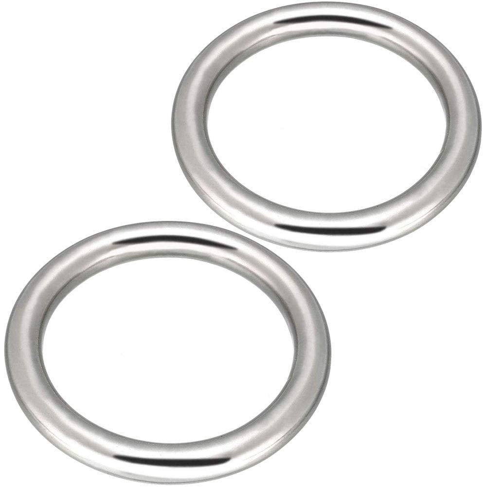 3" Seamless Metal O Ring, 4 Pack 304 Stainless Steel Rings Load 440Lbs, Solid, Heavy Duty Multi-Purpose Metal O-Ring for Macrame,Dog Leashes