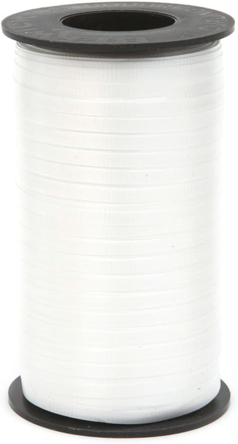 1 01 3/16" Wide Splendorette Crimped Curling Ribbon for Gift Wrapping and Hair Bows, 500-Yard Spool, White