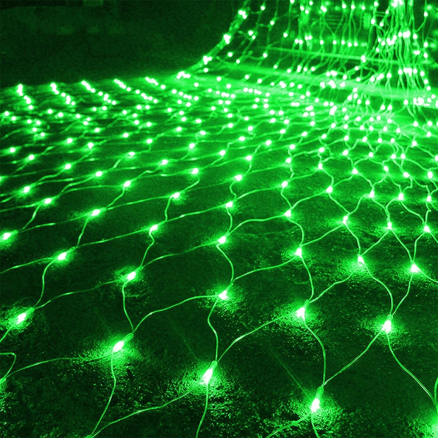 Outdoor Christmas Net Lights, 12FT X 5FT 360 LED Mesh String Light with 8 Lighting Modes, Connectable Waterproof Lights for Garden Tree Bushes, St. Patrick'S Day Party Decorations, Green