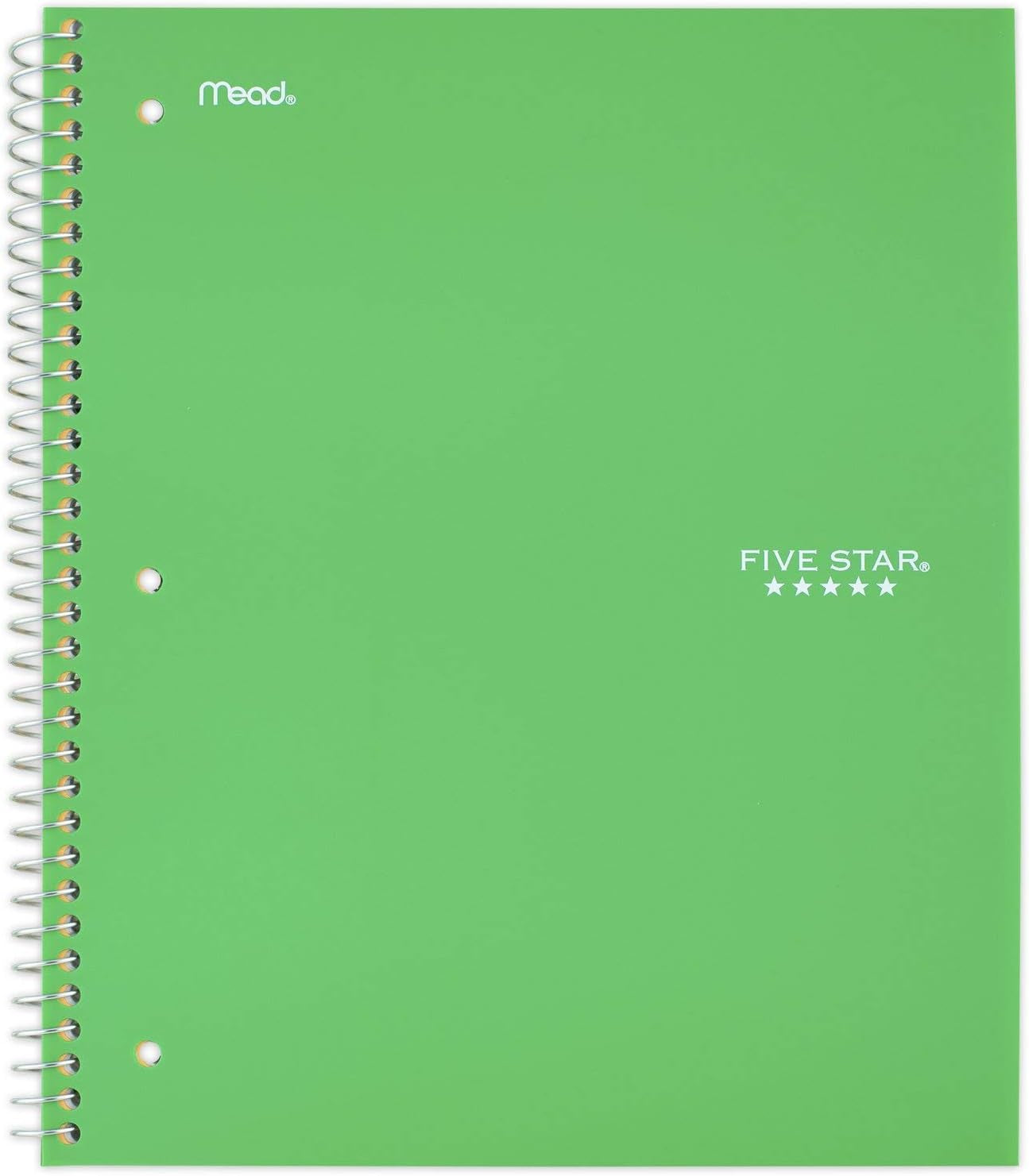 Spiral Notebook, 1 Subject, Wide Ruled Paper, 10-1/2" X 8", 100 Sheets, Assorted Colors, Color Will Vary, Office Product , 1 Count (05200)
