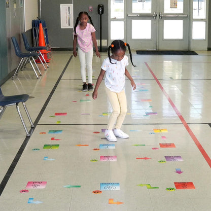 EZ Stick Sensory Path for Classroom and Hallways - Reusable Set of 98 Decals - Engage and Energize Students
